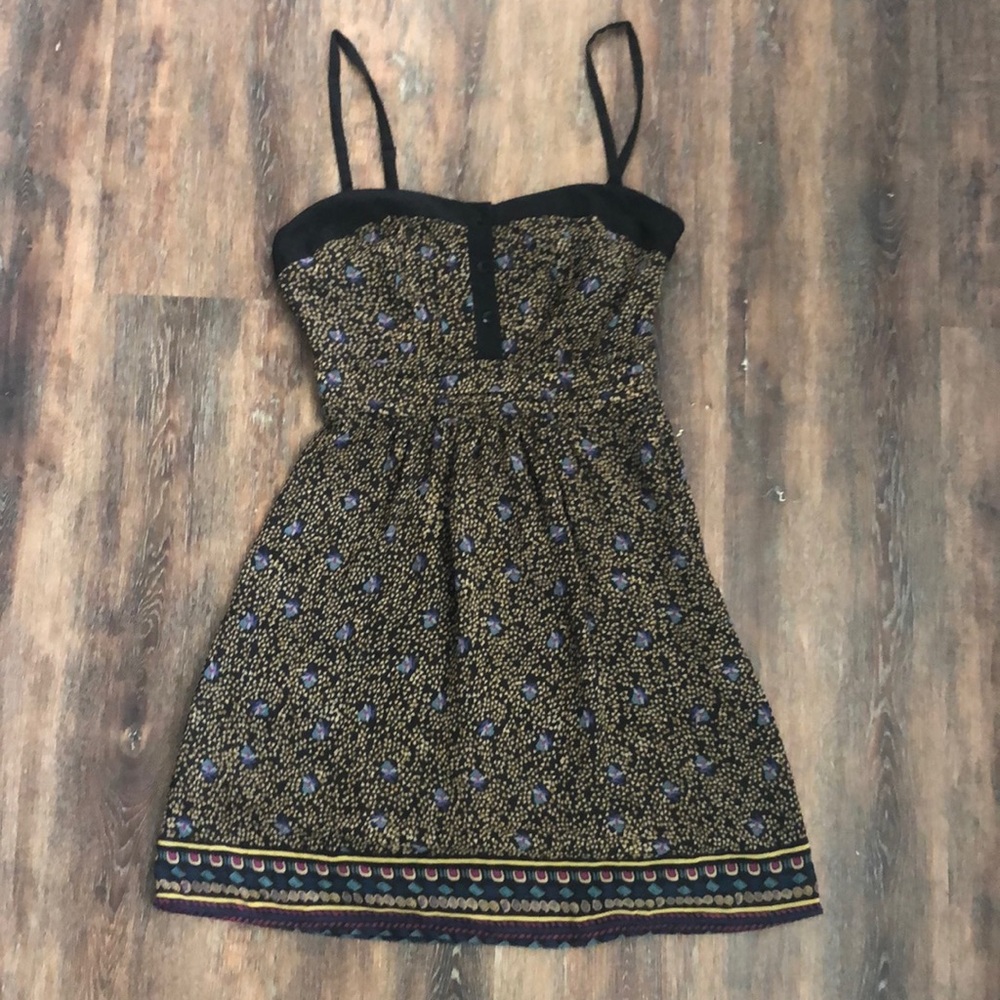 Urban Outfitters Black Patterned Chiffon Dress